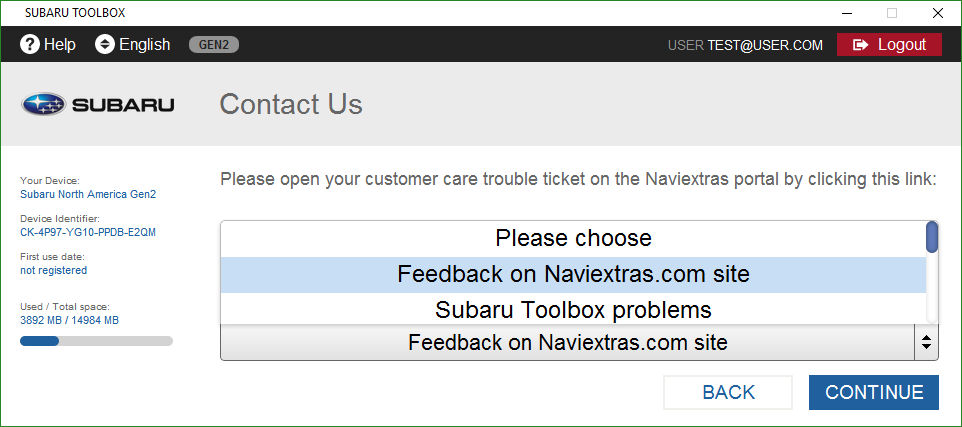 subaru naviextras toolbox maps